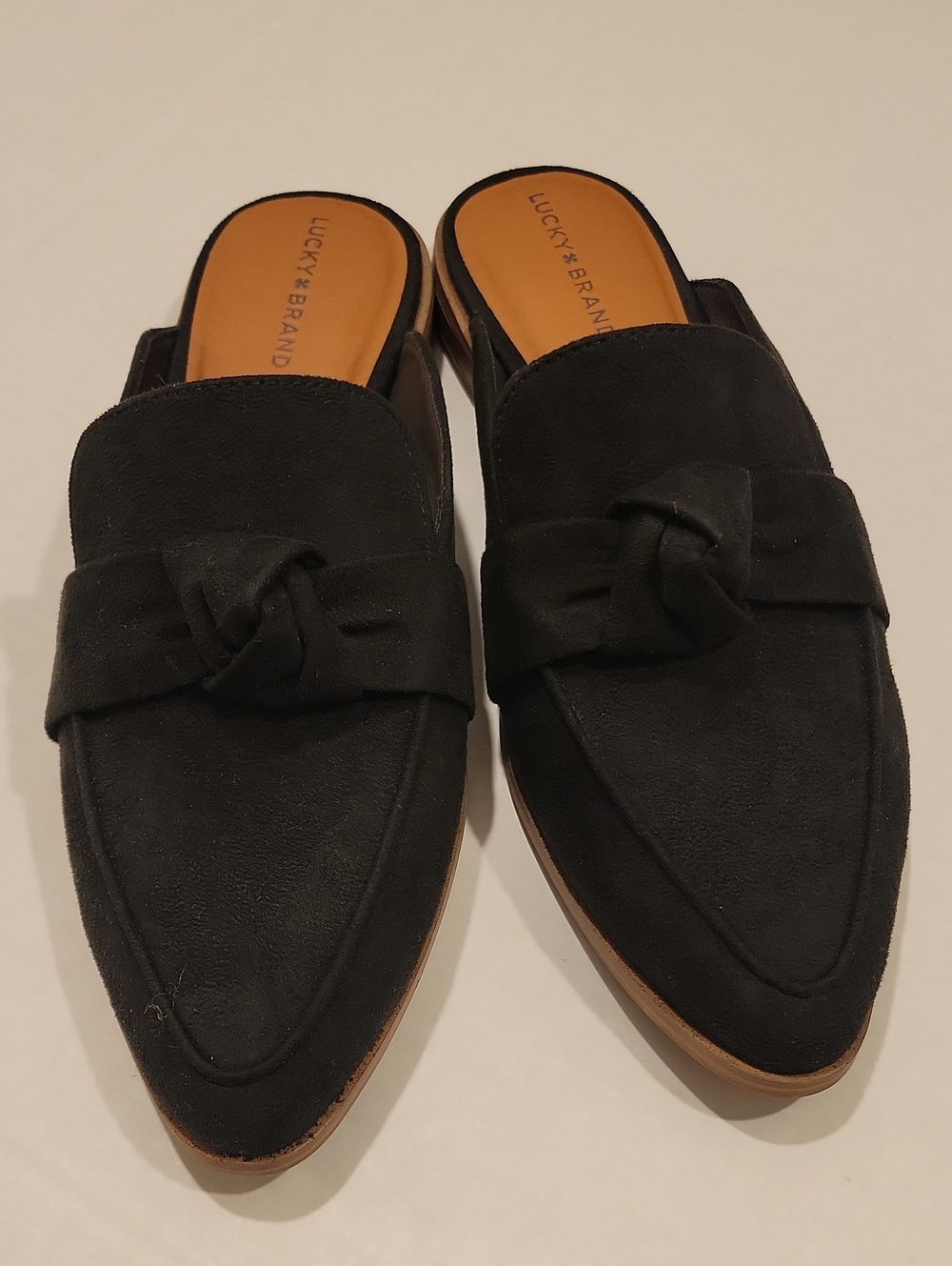 Lucky Brand Black Alusia Knot-Detail Slip-On Mules New Size 8